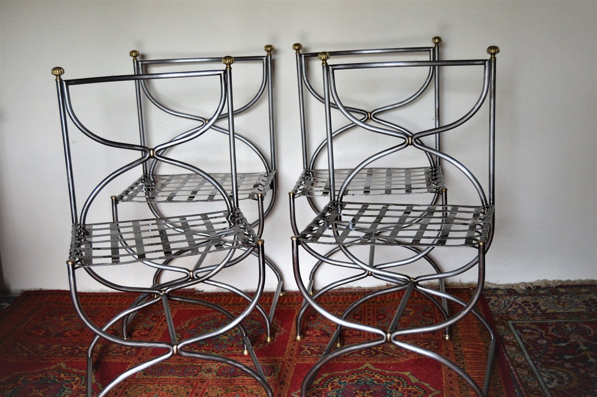 Series Of 4 Chairs From Maison Jansen-photo-3