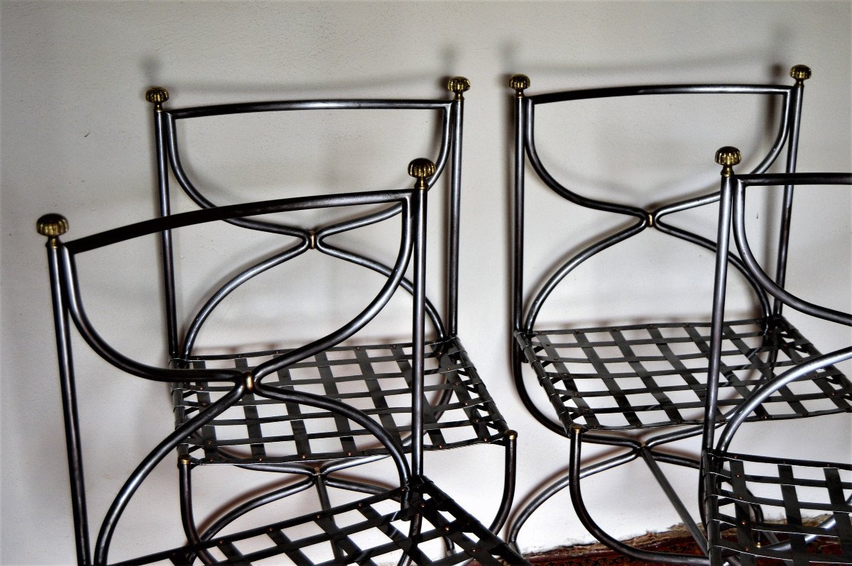 Series Of 4 Chairs From Maison Jansen-photo-4