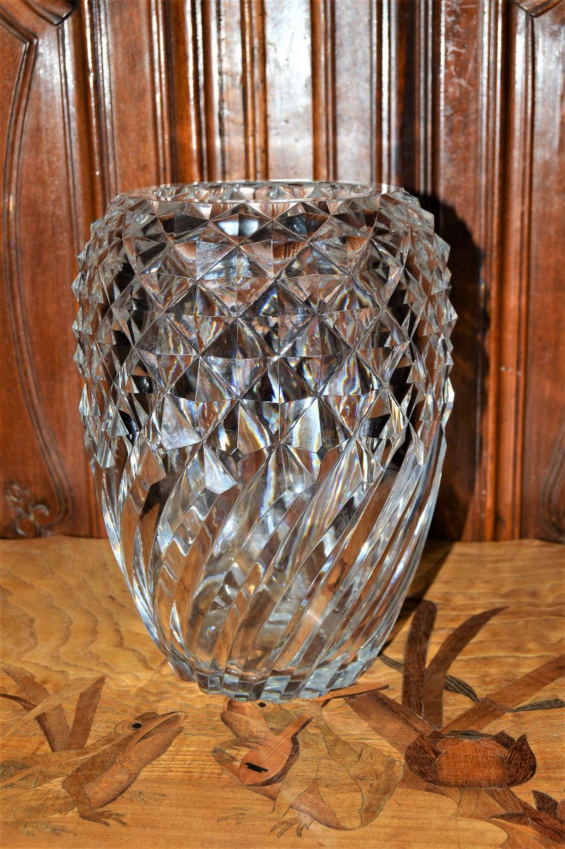 Vase en cristal "Val St Lambert belgique"-photo-2