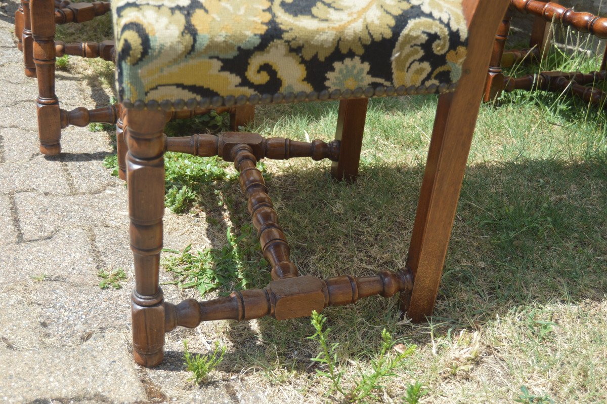 Set Of Eight Louis XIII Style Chairs-photo-2