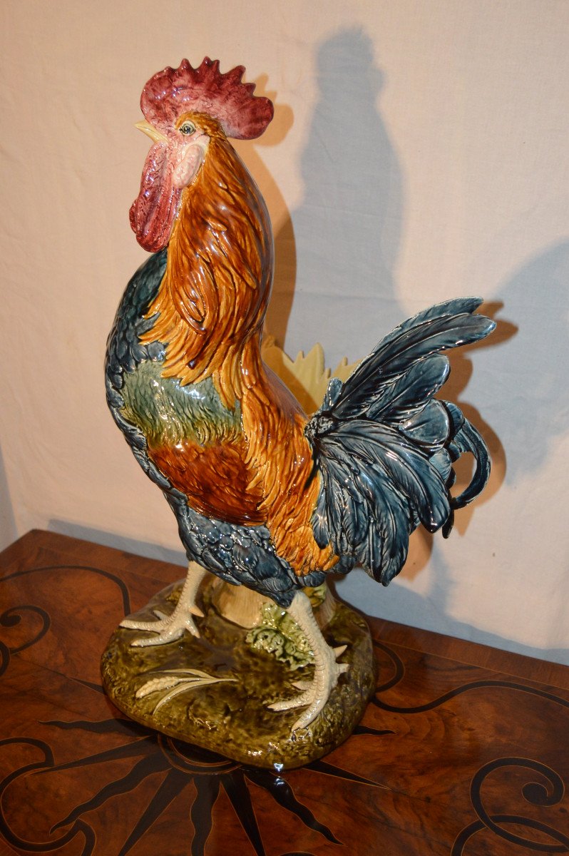 Grand Coq En Céramique Signé Comoléra-photo-5