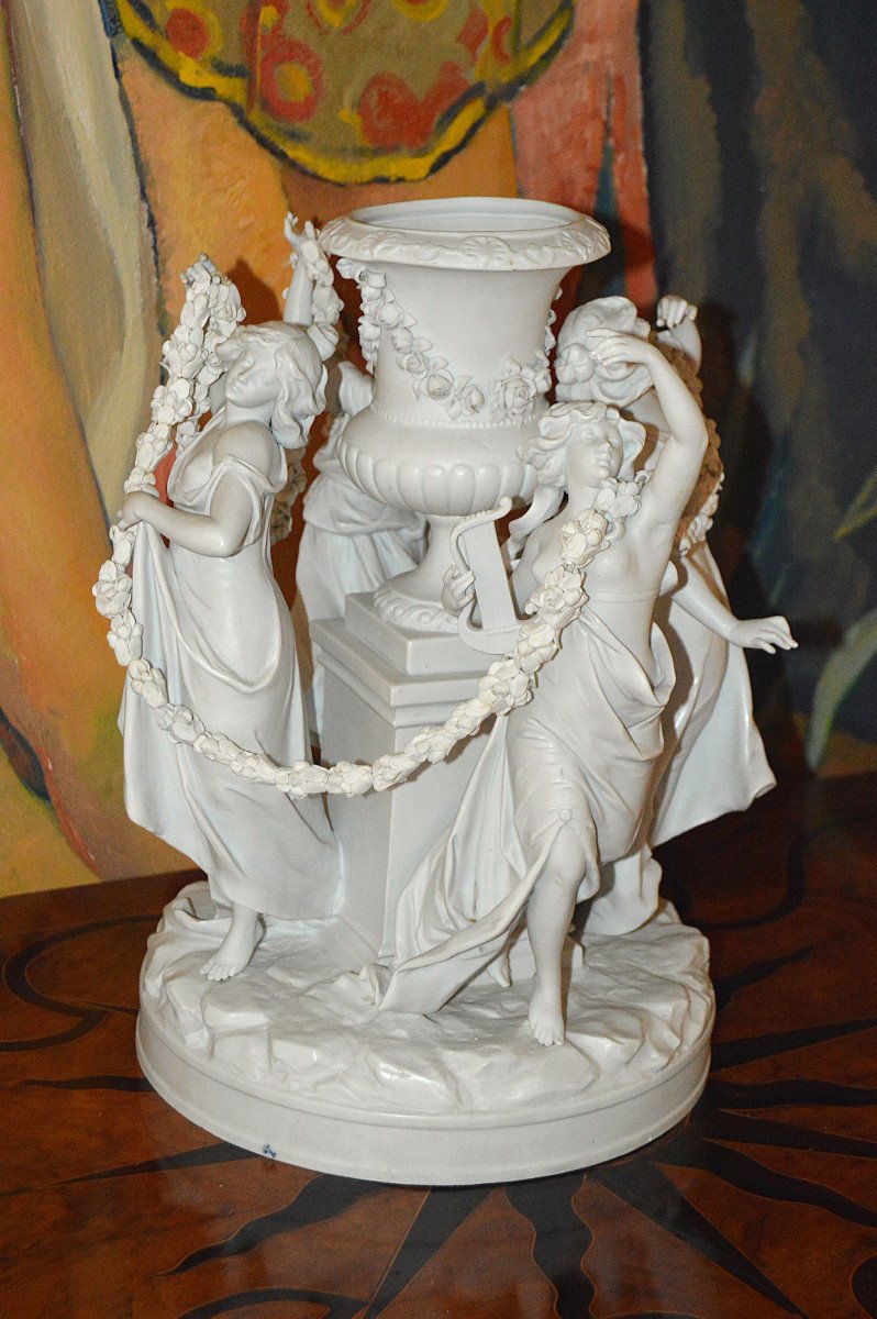 Biscuit Centerpiece, Volkstedt-rudolstadt Manufactory, Germany-photo-2