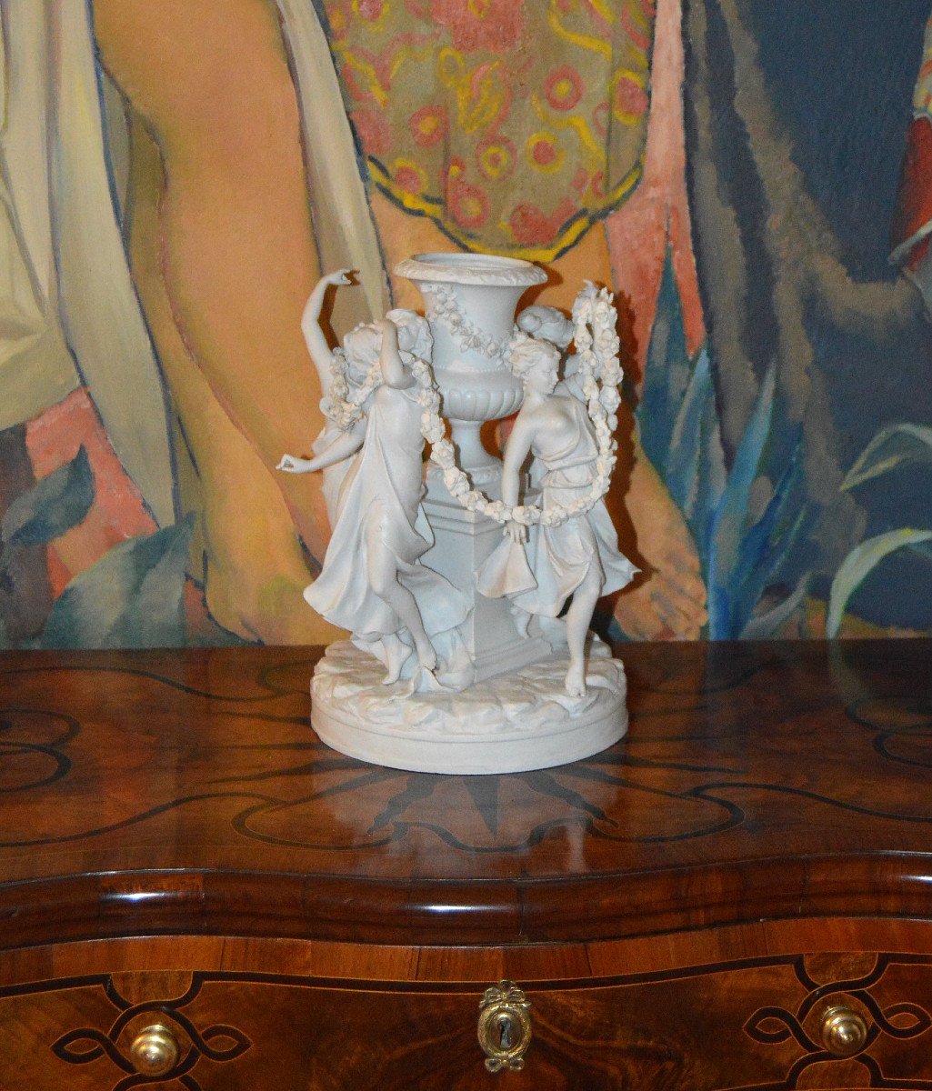 Biscuit Centerpiece, Volkstedt-rudolstadt Manufactory, Germany-photo-3