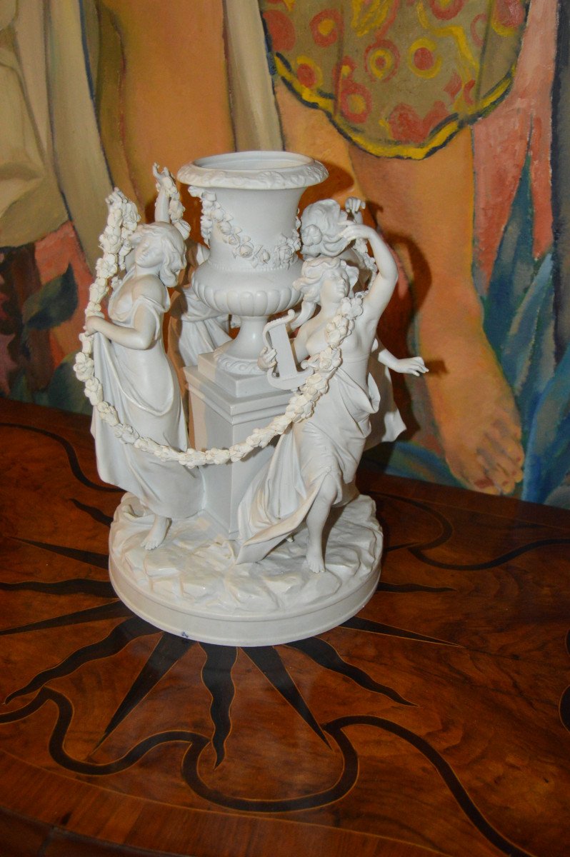 Biscuit Centerpiece, Volkstedt-rudolstadt Manufactory, Germany-photo-2