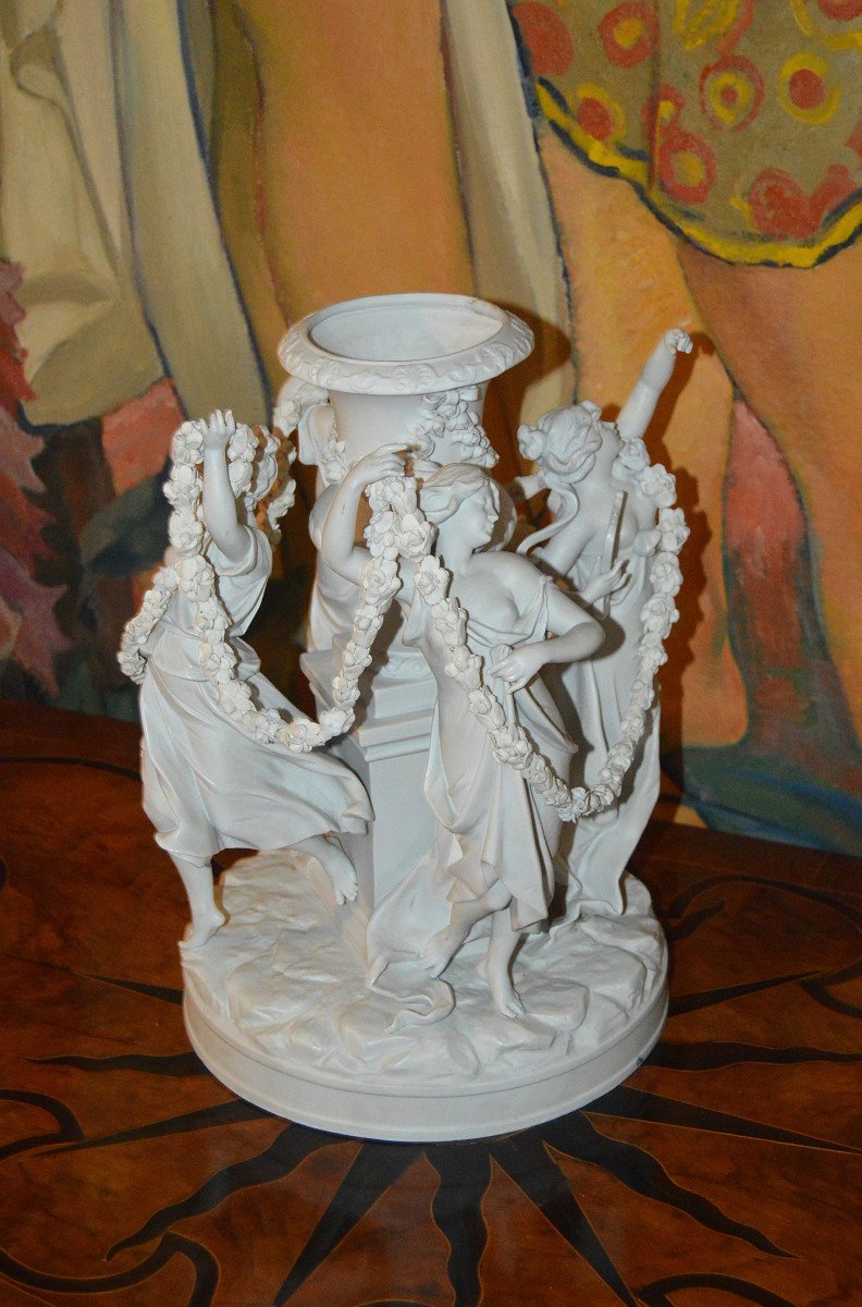 Biscuit Centerpiece, Volkstedt-rudolstadt Manufactory, Germany-photo-4