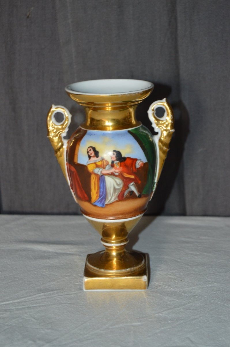 Paire de vases en porcelaine de Paris début XIX ème-photo-7