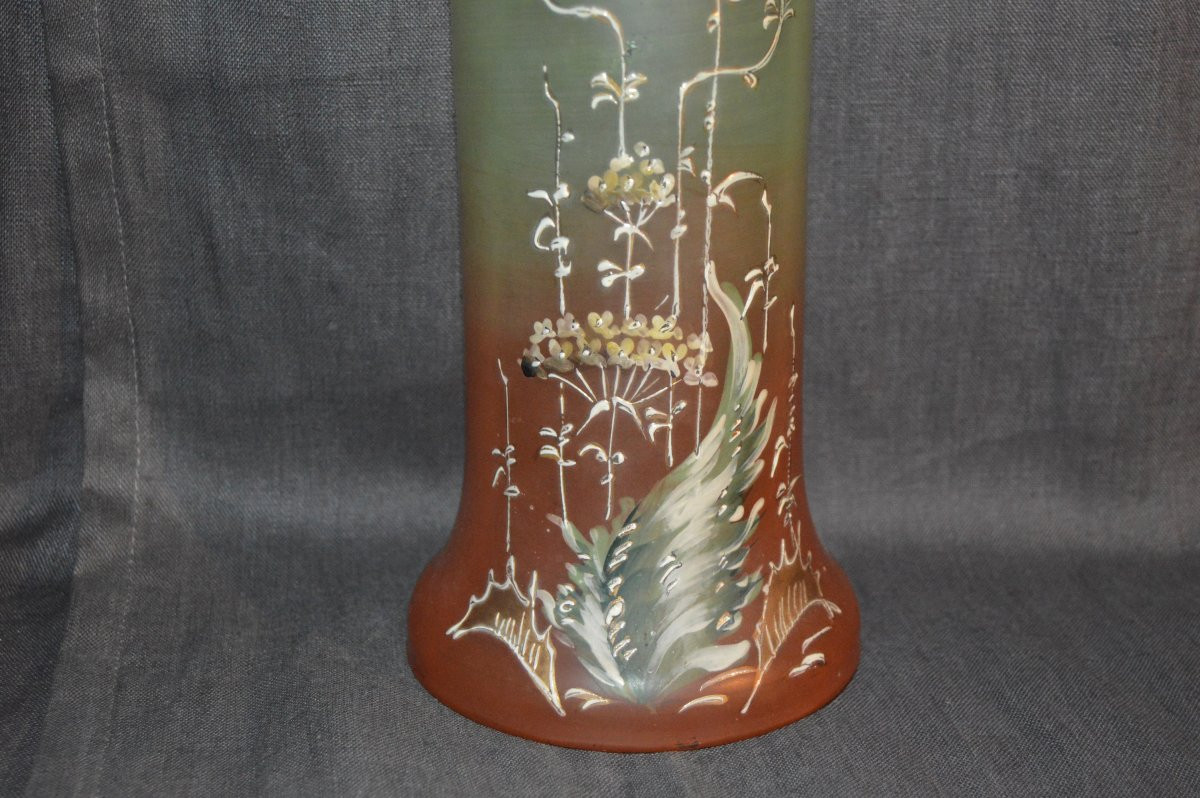 Pair Of Legras Enameled Glass Vases-photo-1