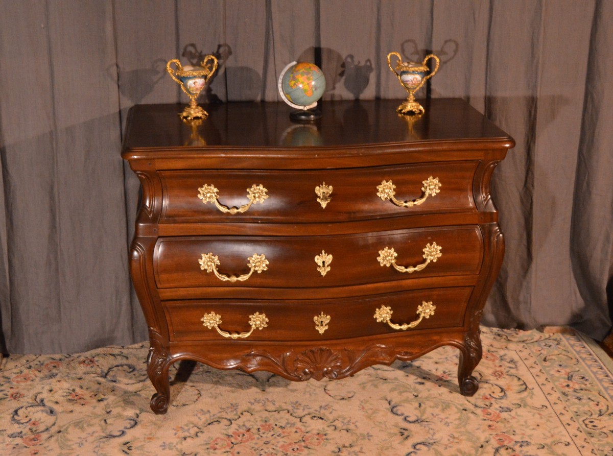 Bordeaux-style Mahogany Chest Of Drawers-photo-2