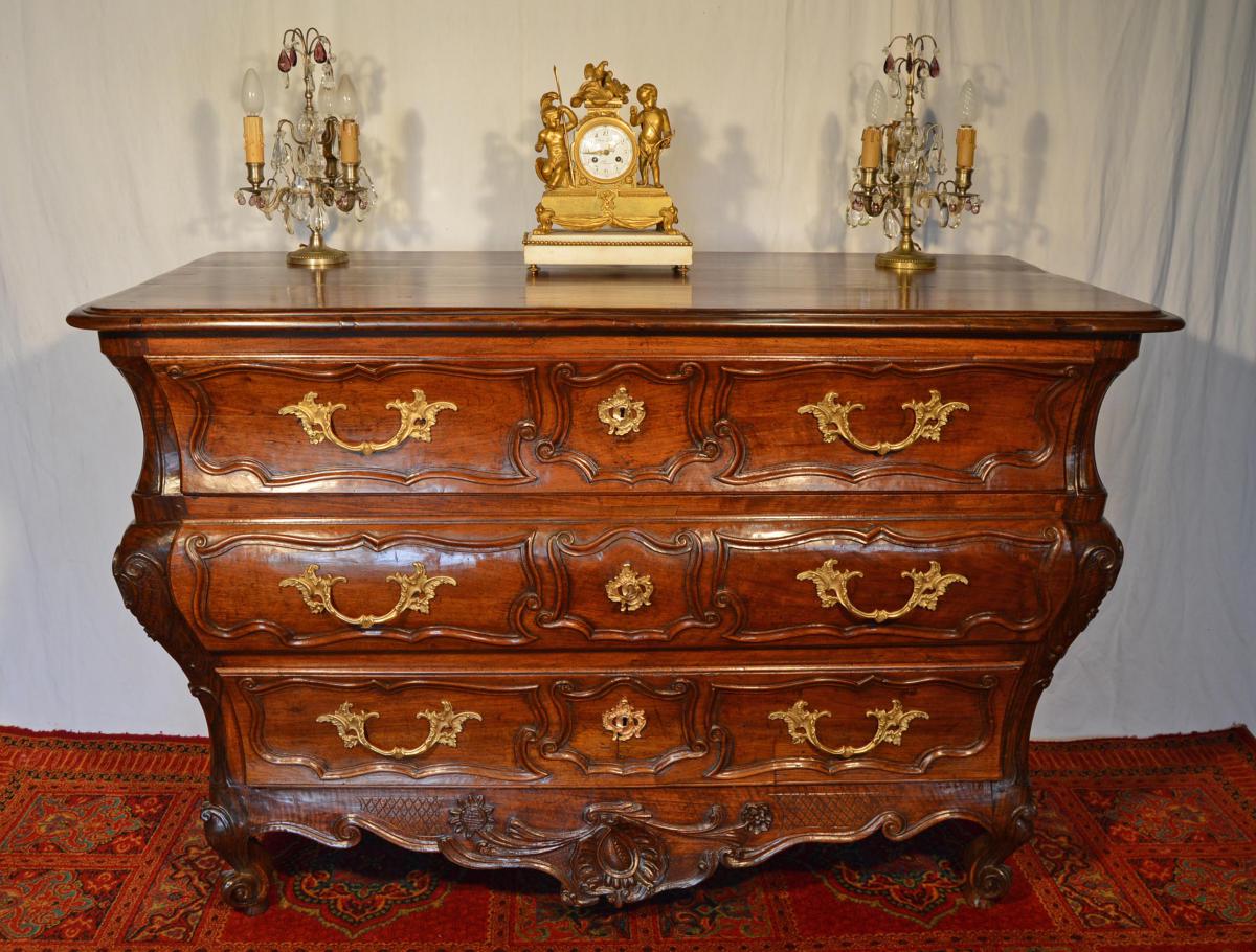 Commode Tombeau XVIIIe En Noyer