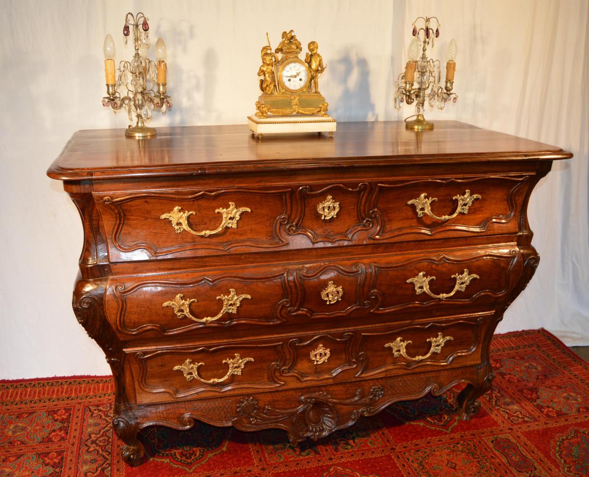 Commode Tombeau XVIIIe En Noyer-photo-6