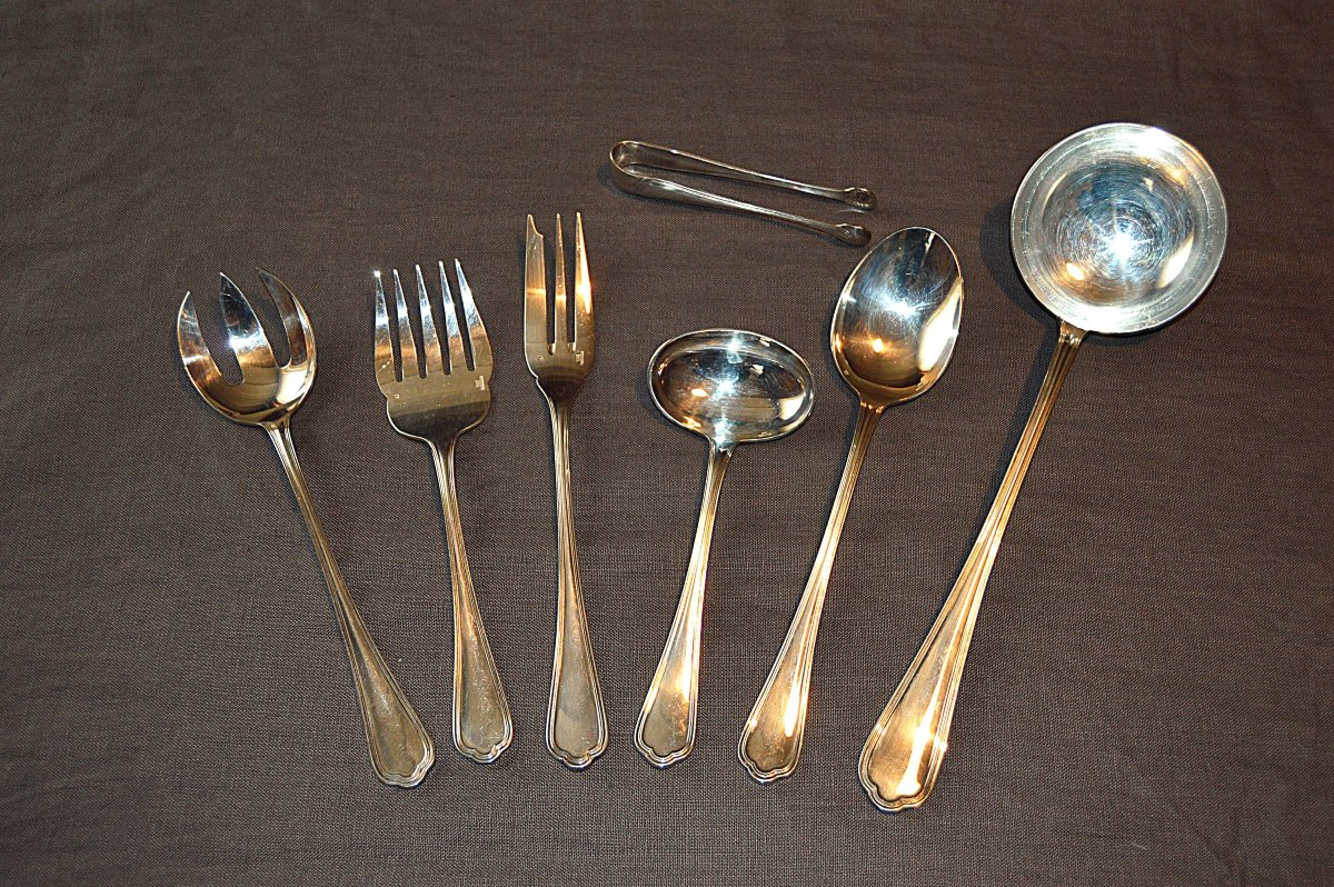 Important Christofle Spatours Pattern 147-piece Flatware Set.-photo-4