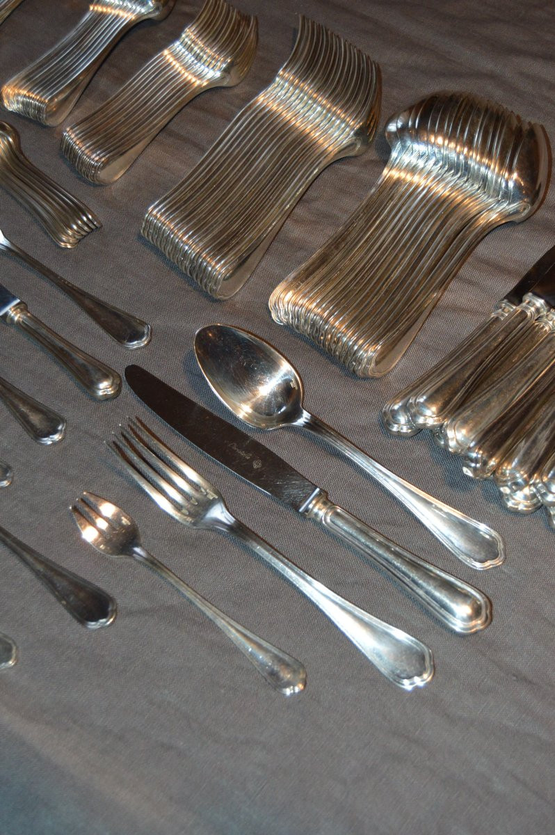 Important Christofle Spatours Pattern 147-piece Flatware Set.-photo-4