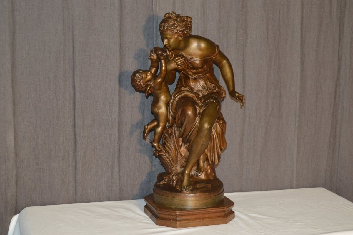 Large Sculpture Signed Mathurin Moreau-photo-4