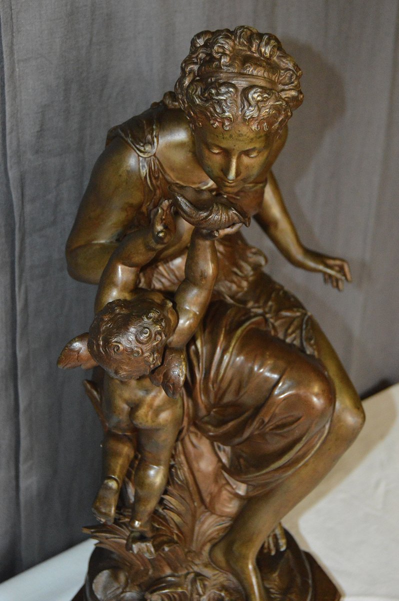 Large Sculpture Signed Mathurin Moreau-photo-5