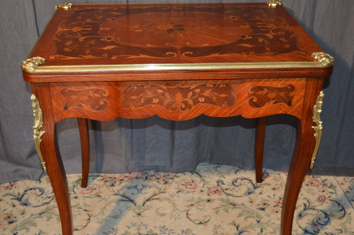 Marquetry Games Table-photo-2