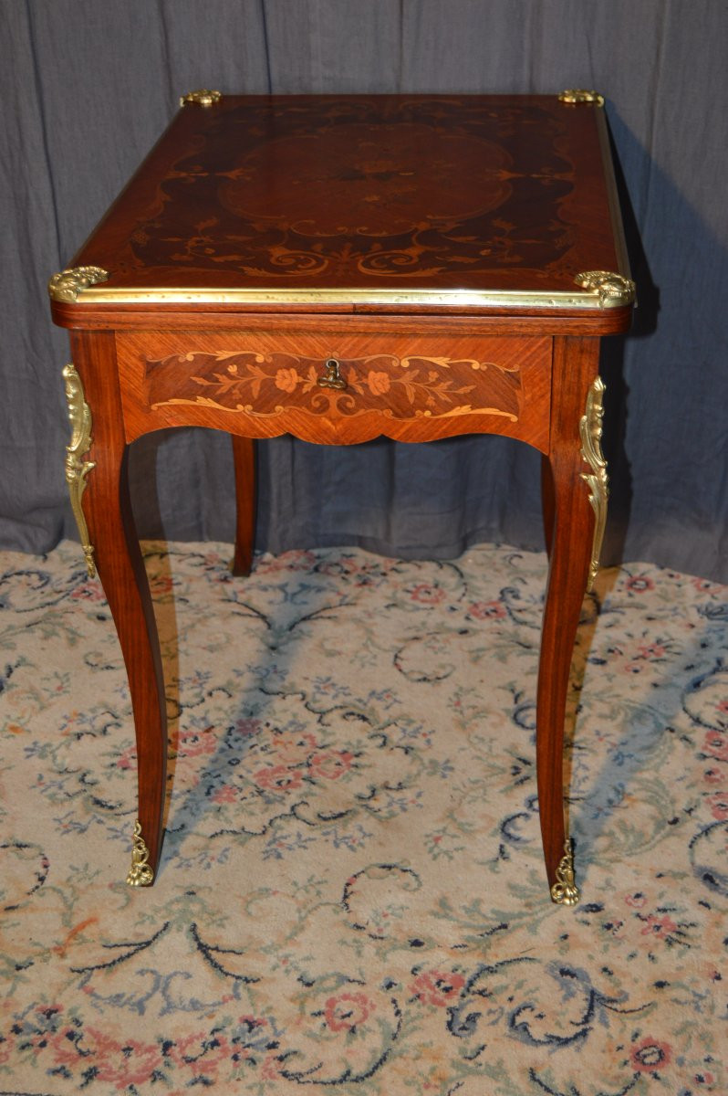 Marquetry Games Table-photo-2