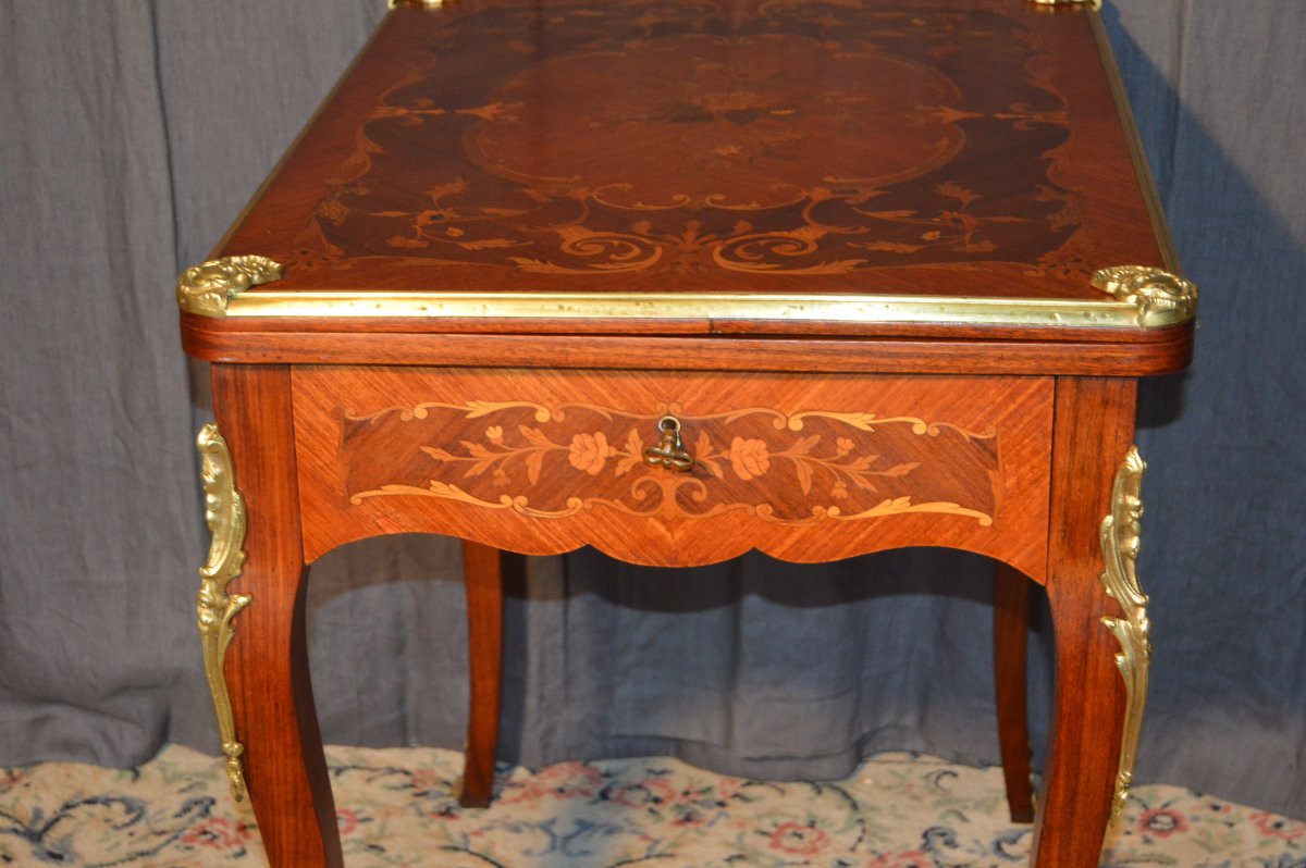 Marquetry Games Table-photo-3