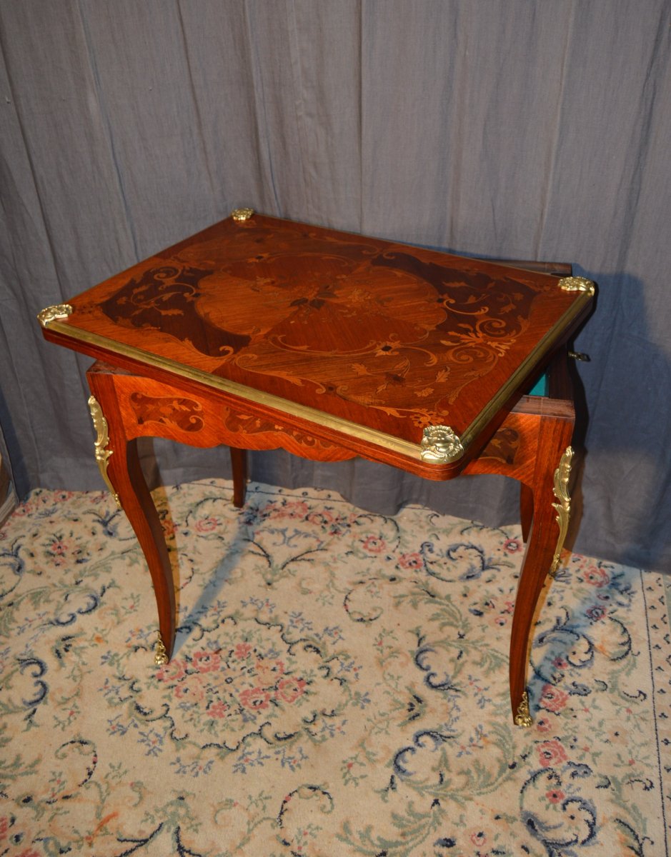 Marquetry Games Table-photo-4