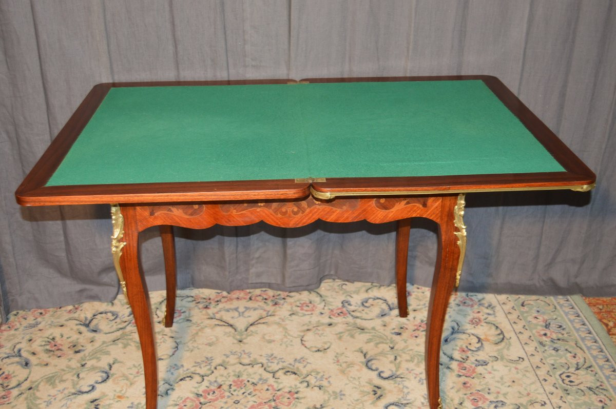 Marquetry Games Table-photo-5