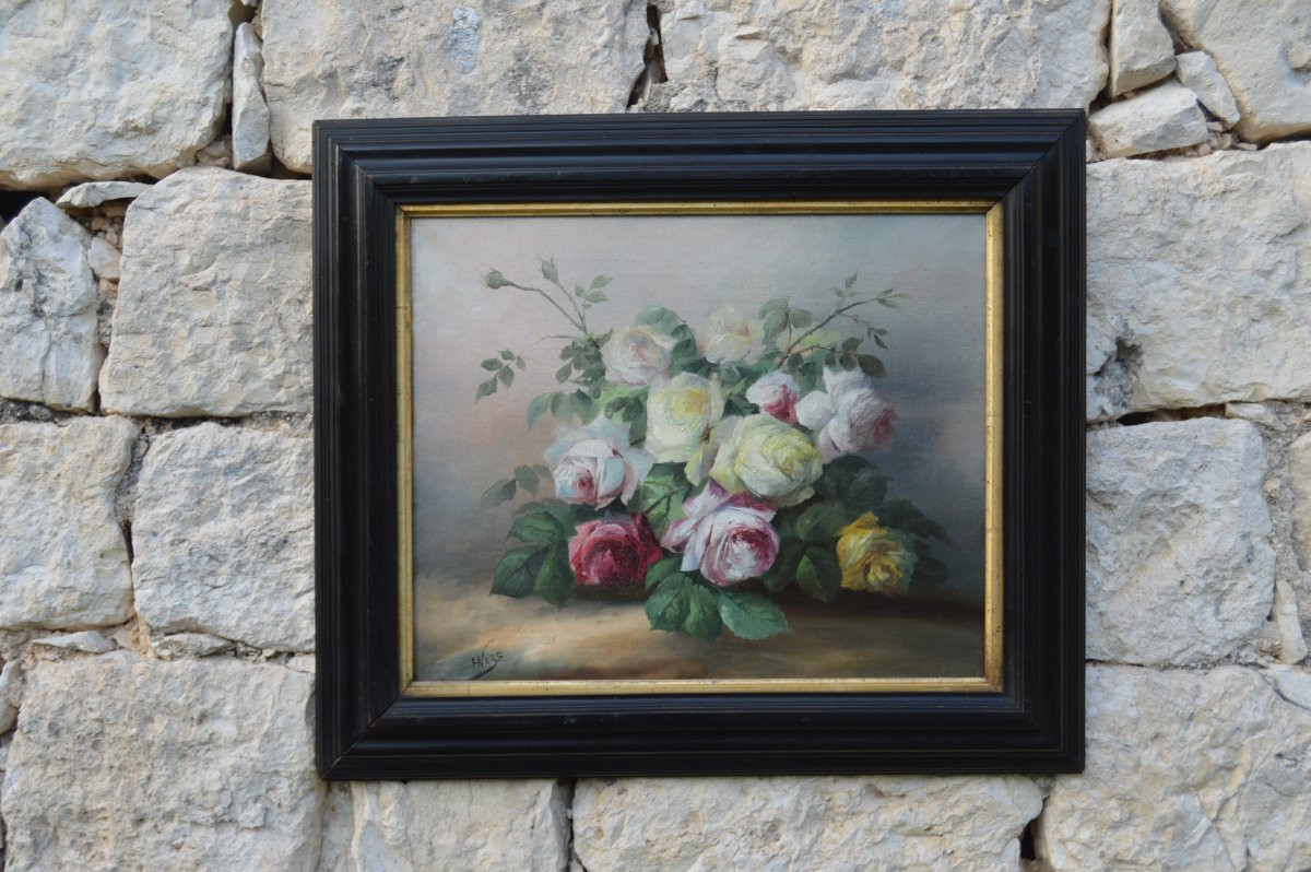Painting, Still Life Signed Albert H. Naze-photo-1