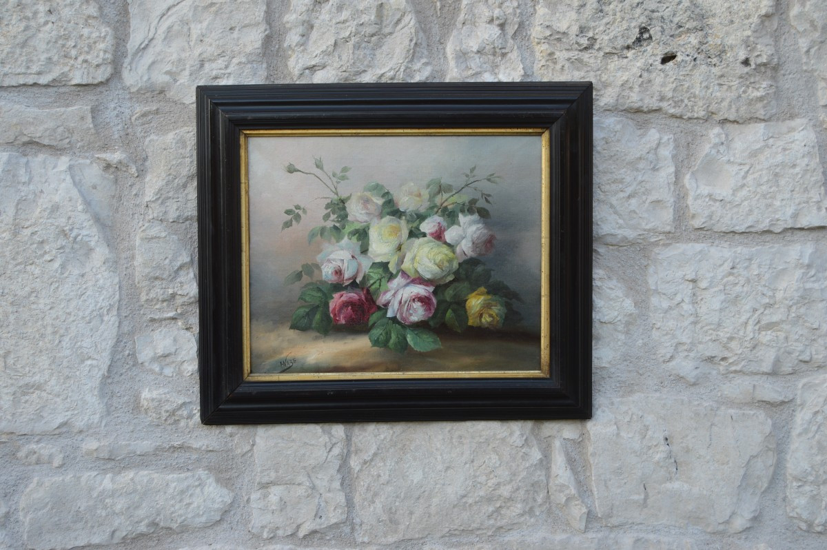 Painting, Still Life Signed Albert H. Naze-photo-5