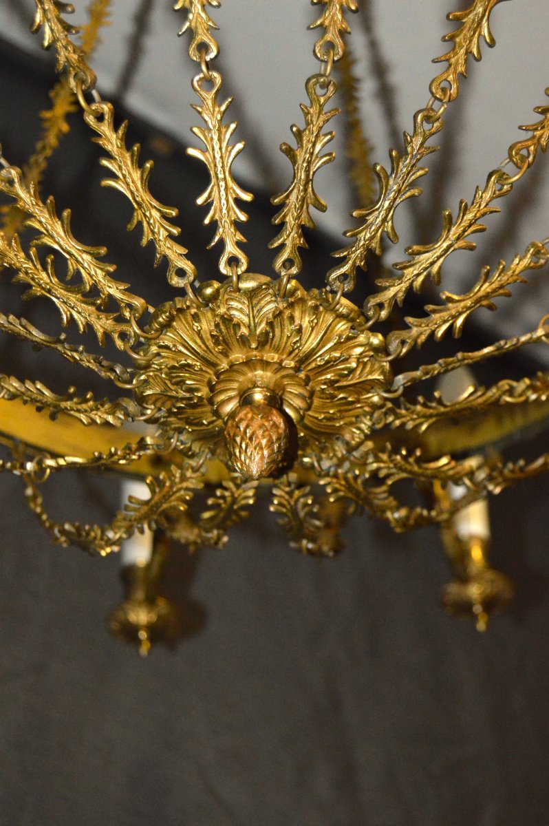 Important lustre de style empire en bronze.-photo-3