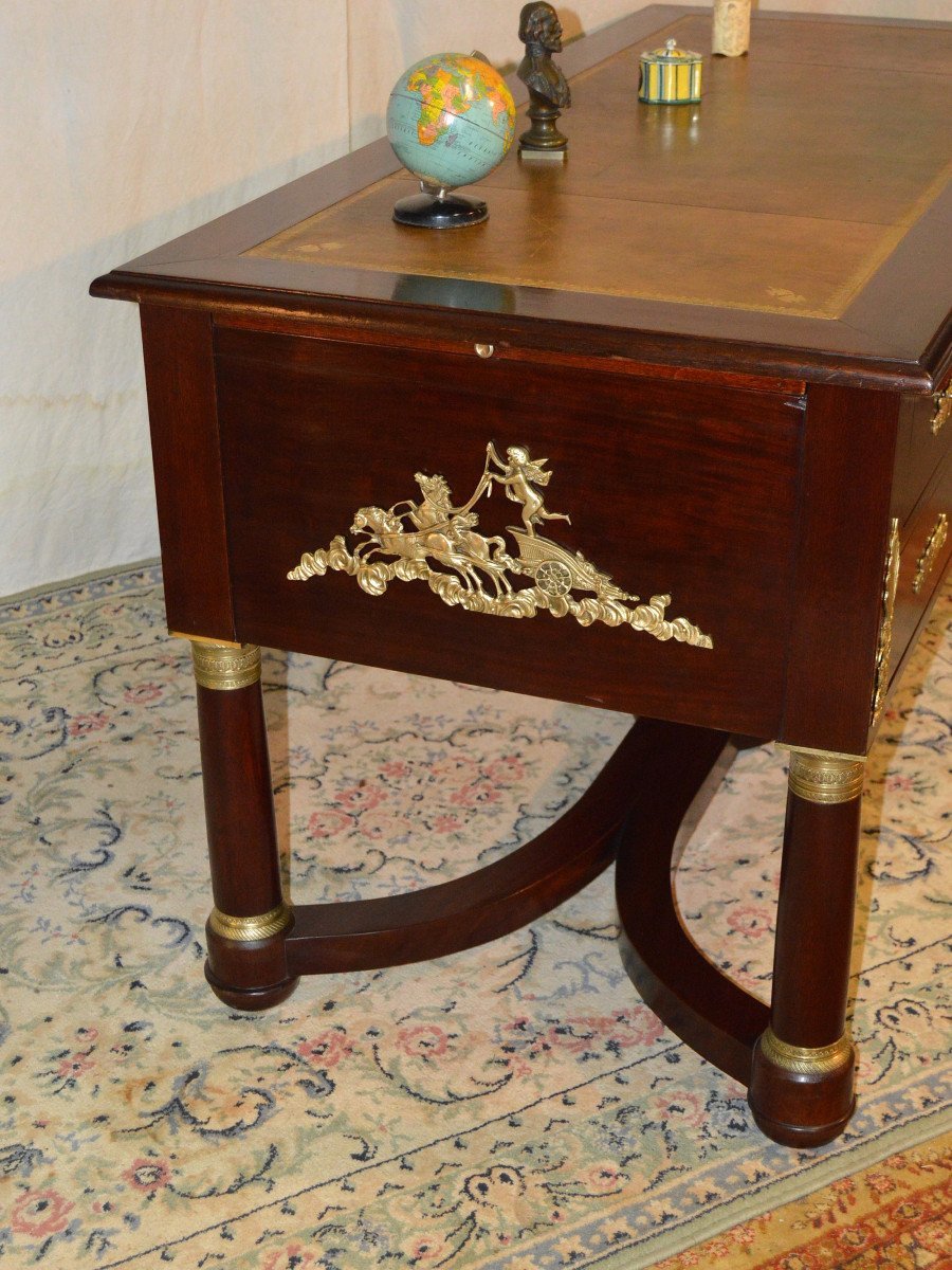 Large Double-sided Empire Mahogany Desk-photo-1