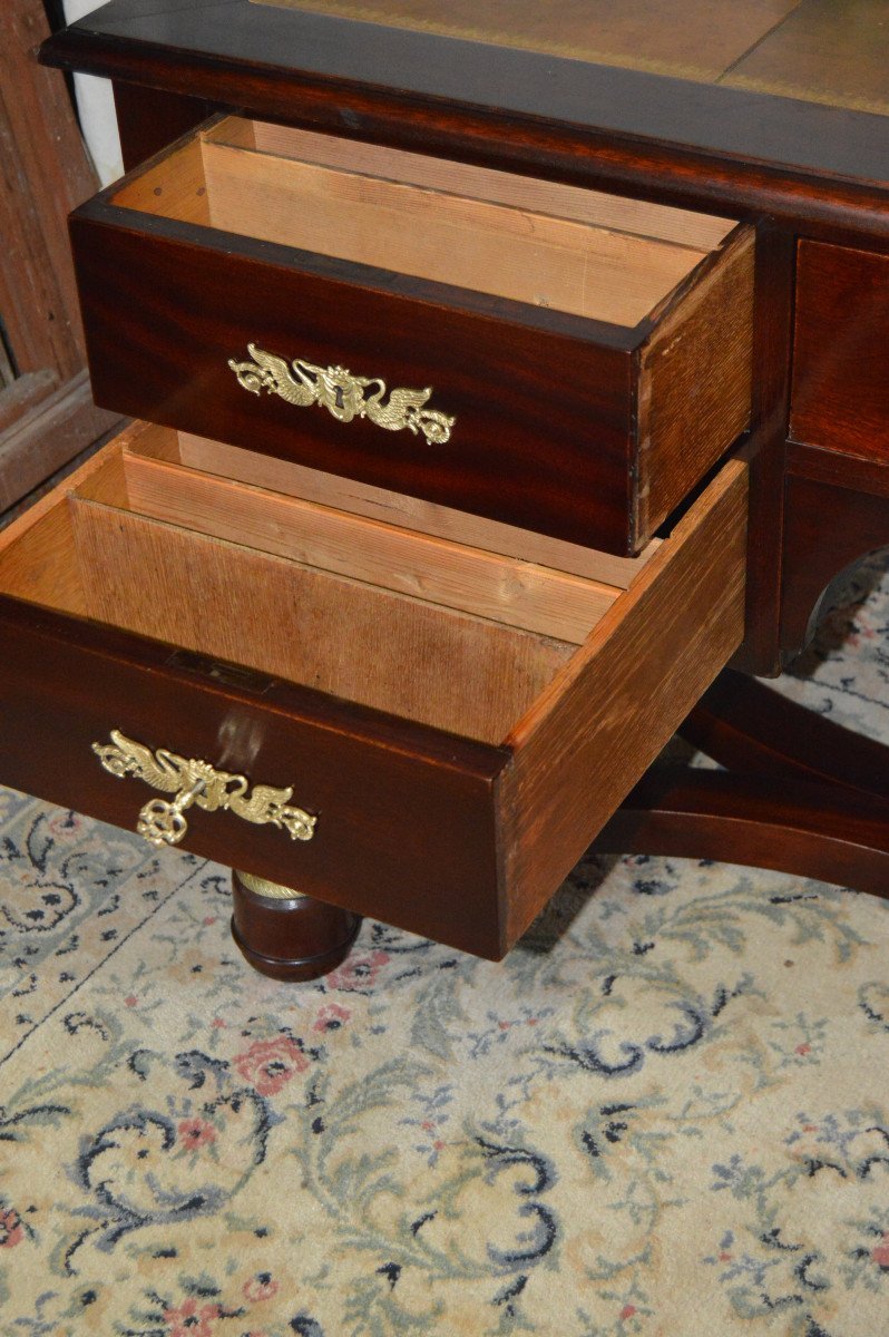 Large Double-sided Empire Mahogany Desk-photo-6