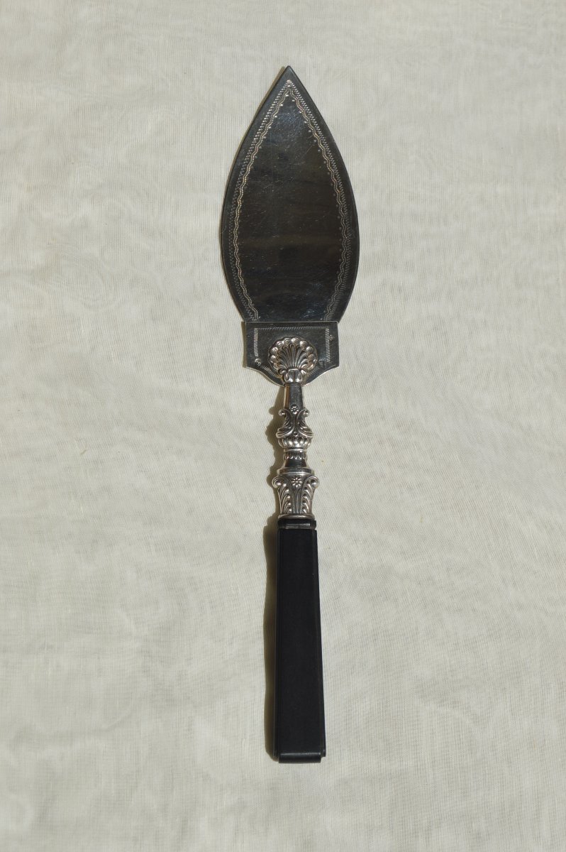 Pelle à tarte en argent, début XIX ème-photo-2