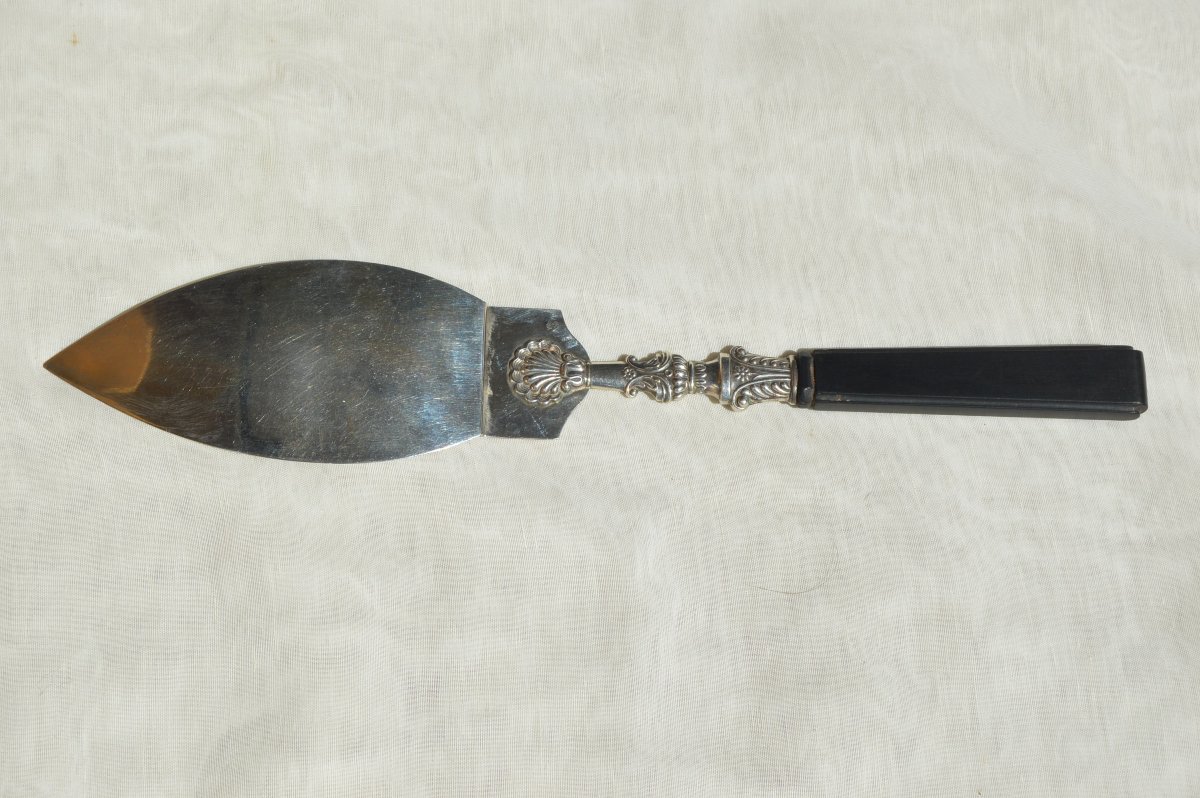 Pelle à tarte en argent, début XIX ème-photo-3
