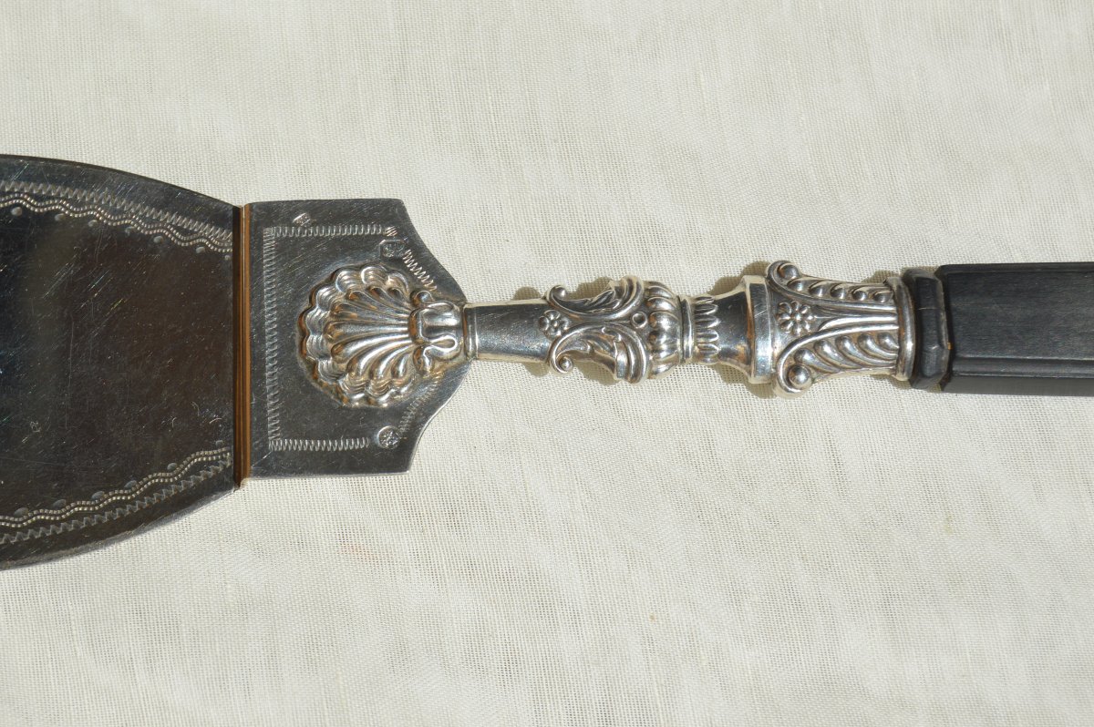 Pelle à tarte en argent, début XIX ème-photo-4