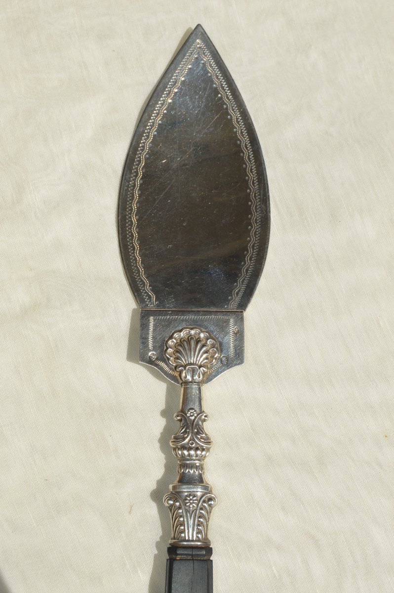 Pelle à tarte en argent, début XIX ème-photo-2