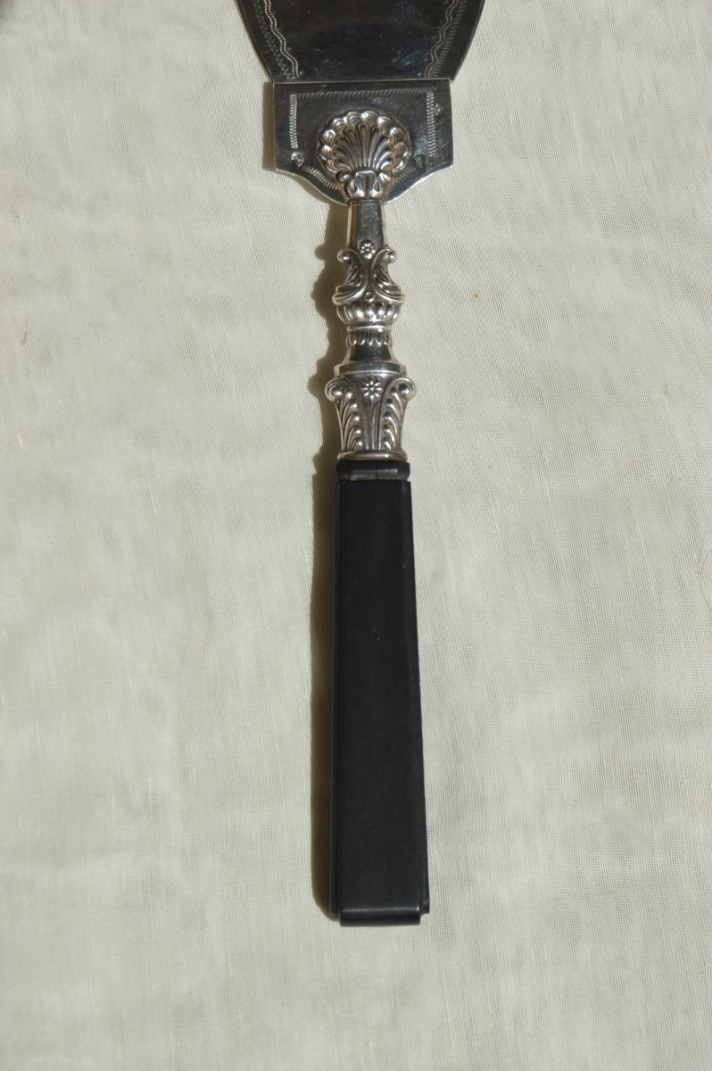 Pelle à tarte en argent, début XIX ème-photo-5
