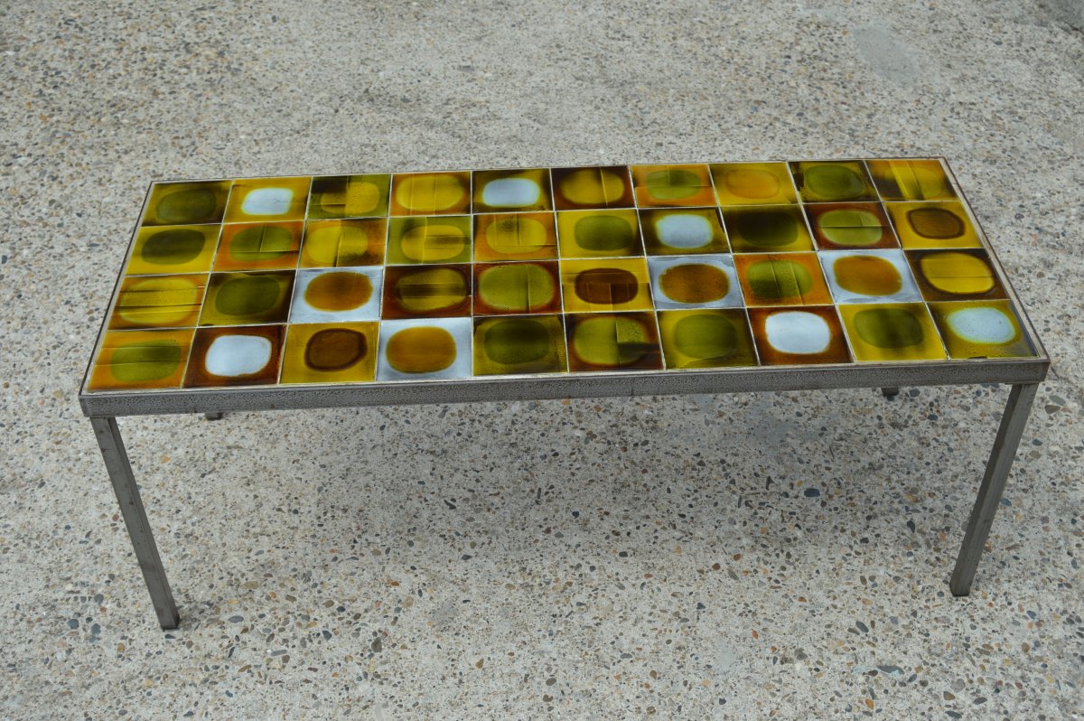 Table basse planète Roger Capron