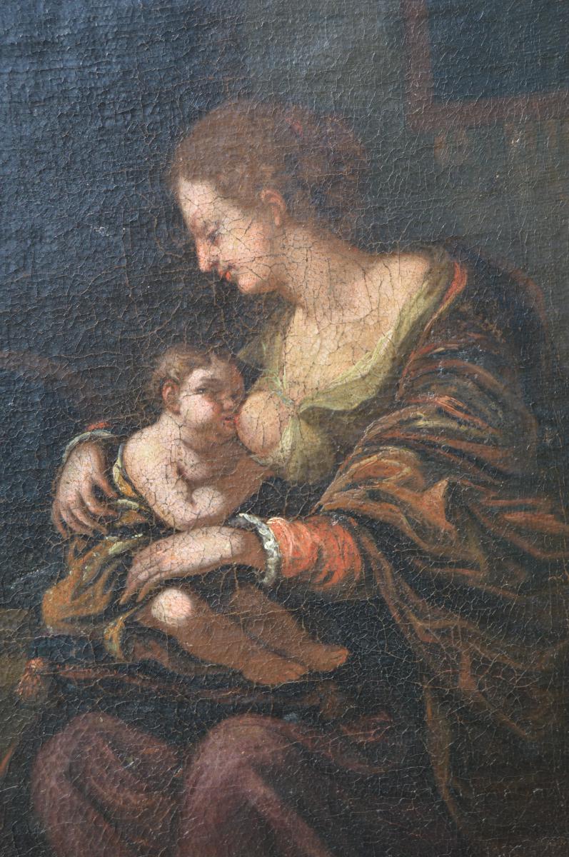 Virgin And Child Dutch School XVII Century-photo-4