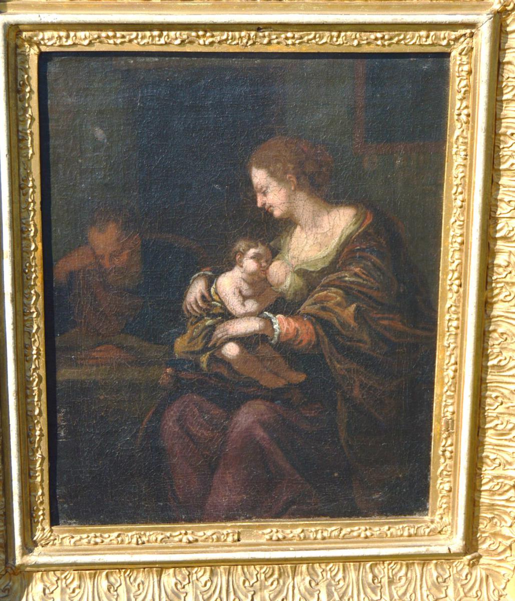 Vierge à l'Enfant Ecole Hollandaise XVII ème Siecle-photo-2