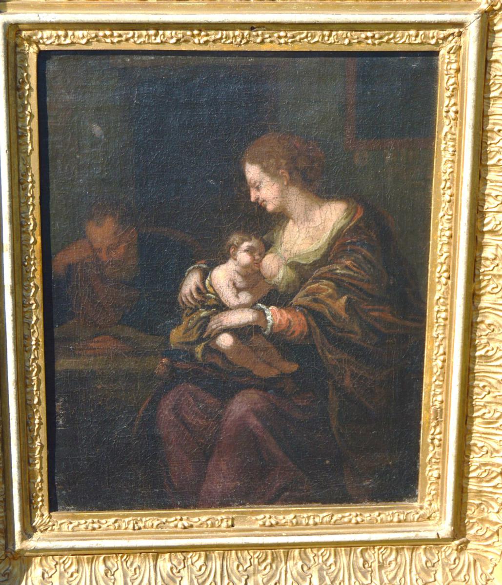 Virgin And Child Dutch School XVII Century-photo-2