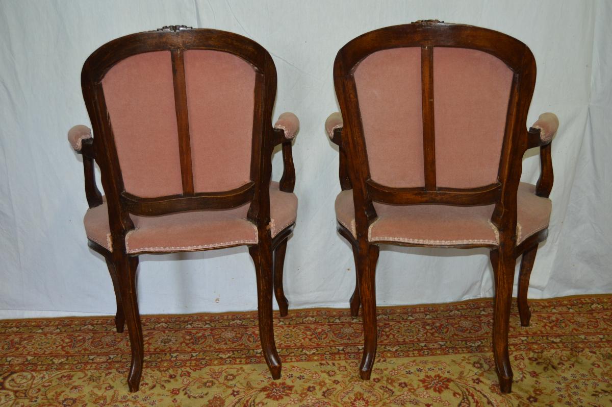 Pair Of Louis XV Cabriolets Armchairs-photo-1