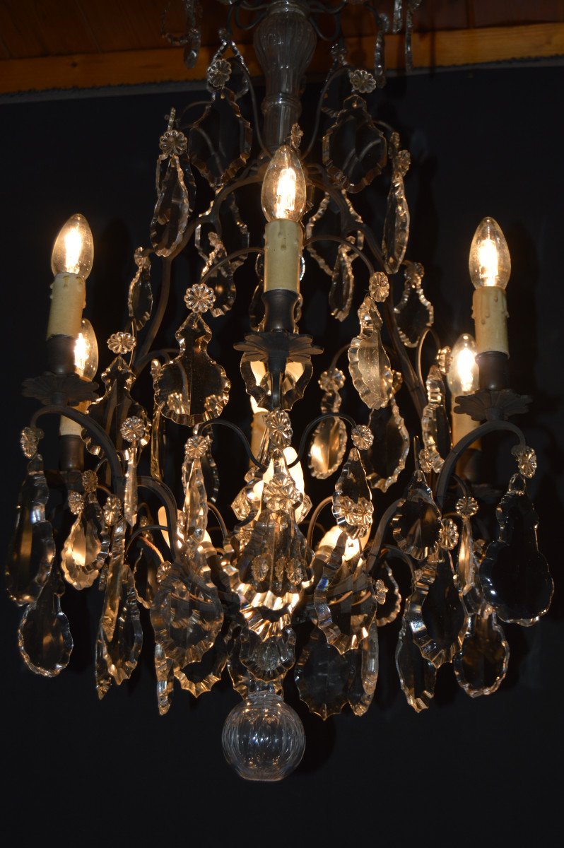 Lustre Cage à Pampilles ,9 Lumières-photo-2