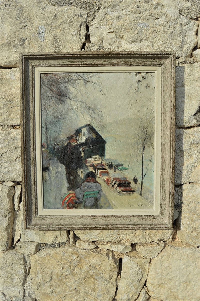 Les Bouquinistes, Painting By Jules René Hervé-photo-4
