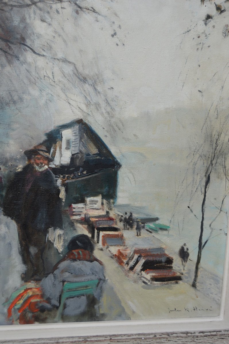 Les Bouquinistes, Painting By Jules René Hervé-photo-4