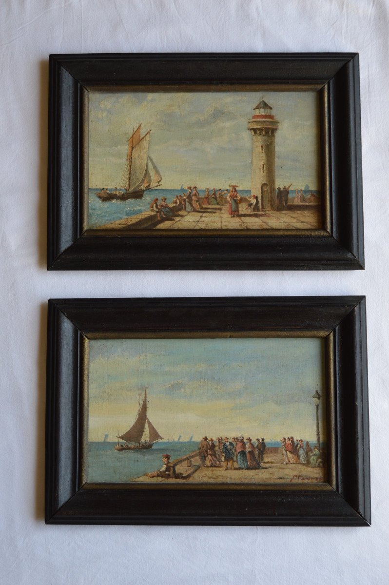 Pair Of Paintings (marines) XIX-photo-4