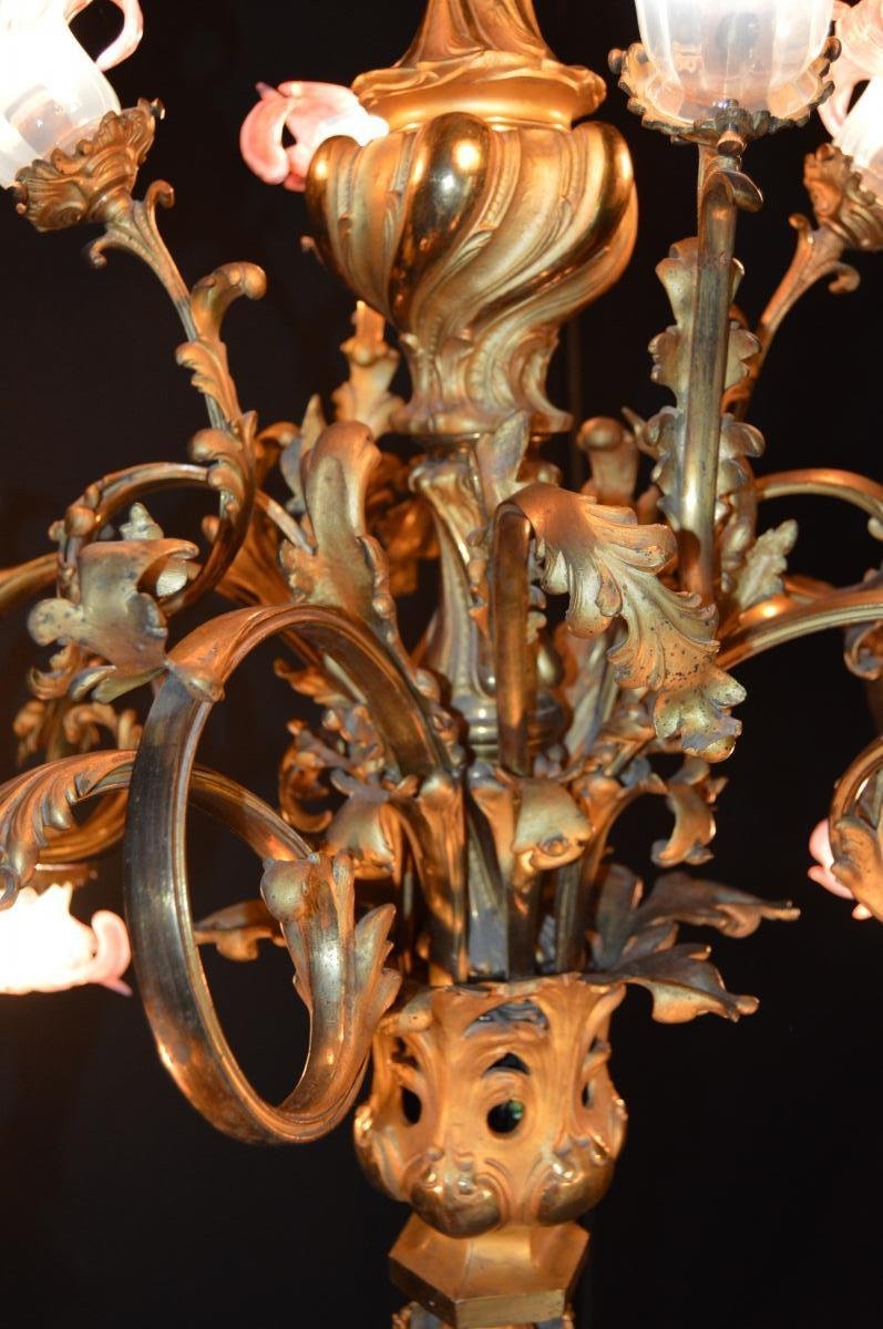 Important Gilt Bronze Chandelier-photo-7