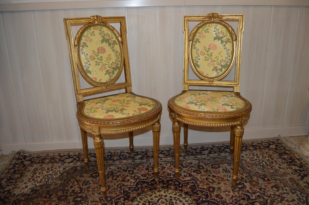 Pair Of Chairs In Golden Wood-photo-4