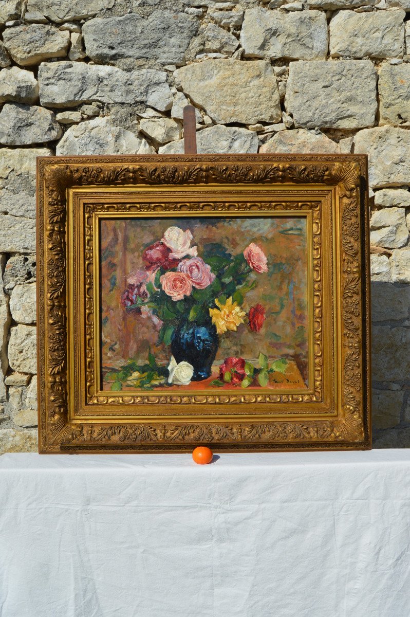 Grand Tableau, Nature Morte Signé Henri David-photo-5