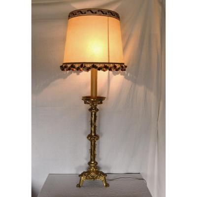 Pique Candle Mounted In Lamp