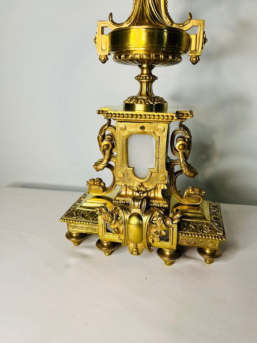 Louis XVI Candlesticks Gilt Bronze Heads Of Rams-photo-3