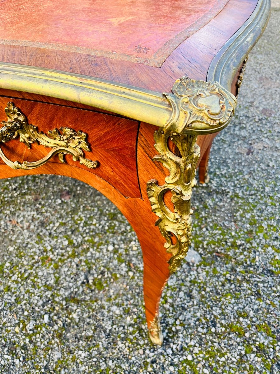 Louis XV Marquetry And Bronze Flat Desk-photo-4