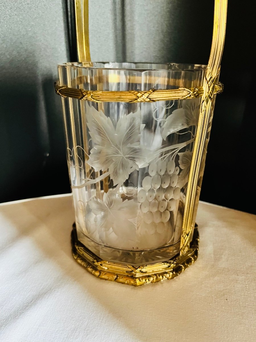 Saint Louis Crystal Bucket Bronze Mount-photo-6
