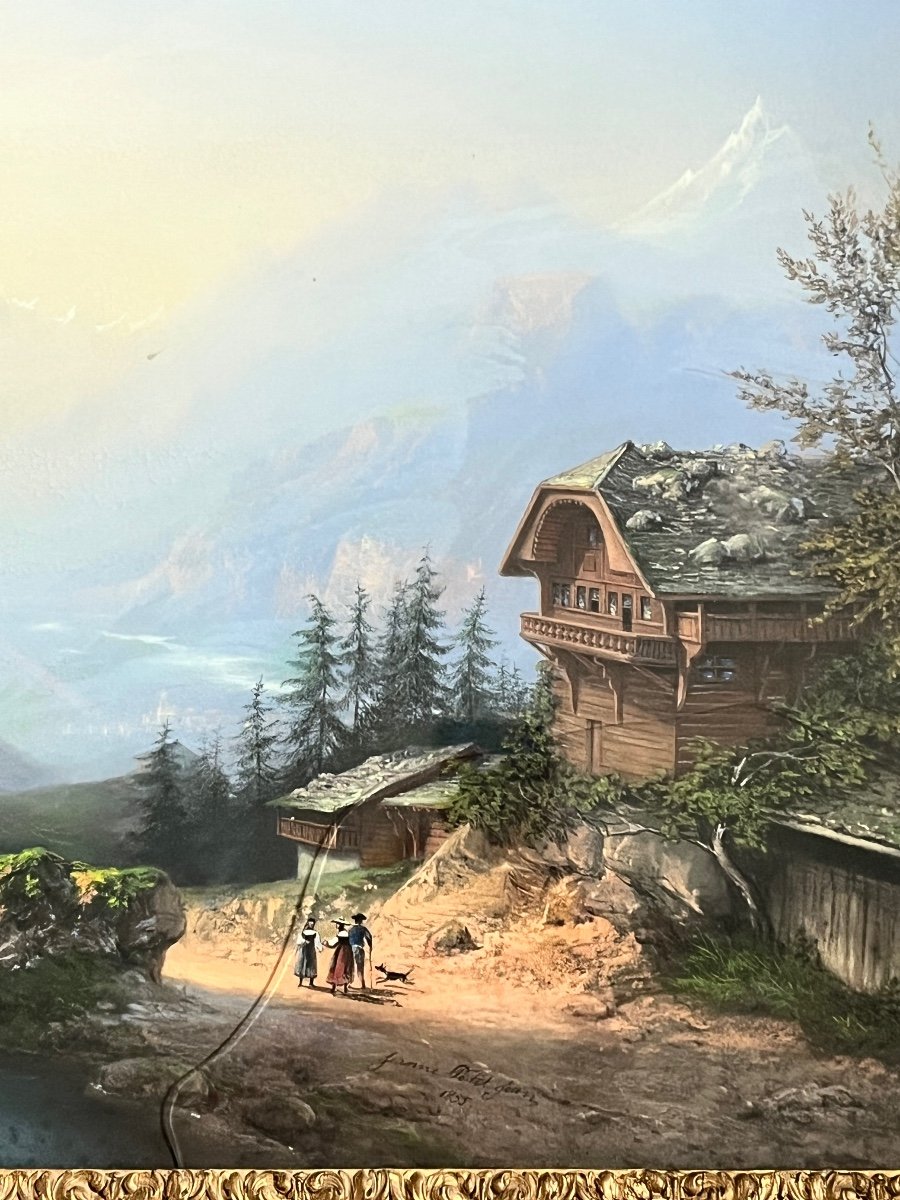 Pastel Landscape Of The Alps 1855-photo-3